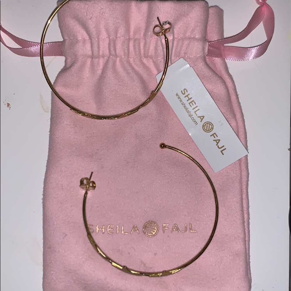 NWT Sheila Fajl Star Hoop Earrings